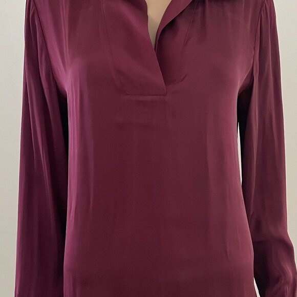David Lerner Blouse Burgundy Long Sleeves Women's Size Small - Picture 2 of 8